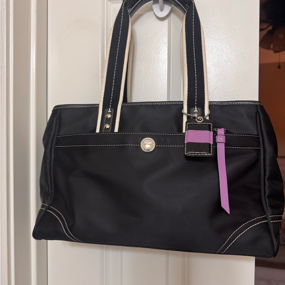 Coach Black and Purple Shoulder Bag